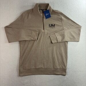 Minnesota Alumni Quarter Zip Men L Tan Pullover University Gophers Preppy NWT